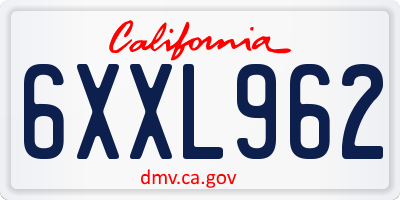 CA license plate 6XXL962