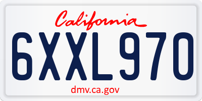 CA license plate 6XXL970