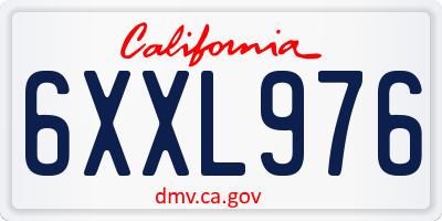 CA license plate 6XXL976