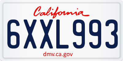 CA license plate 6XXL993