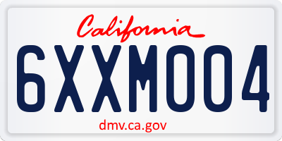 CA license plate 6XXM004