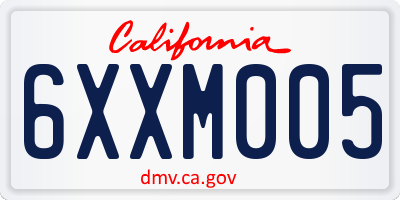 CA license plate 6XXM005