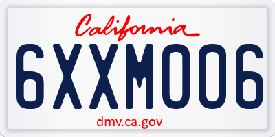 CA license plate 6XXM006