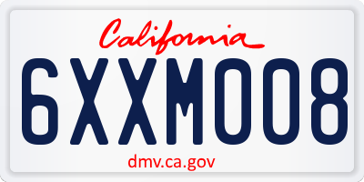 CA license plate 6XXM008