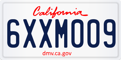 CA license plate 6XXM009