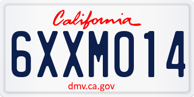 CA license plate 6XXM014