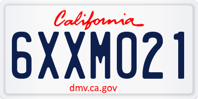 CA license plate 6XXM021
