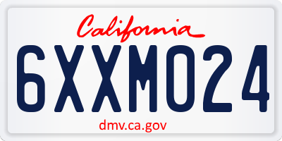 CA license plate 6XXM024