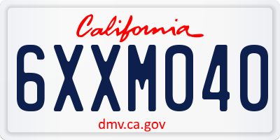 CA license plate 6XXM040