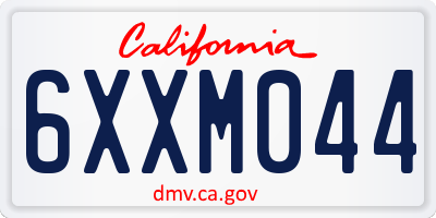 CA license plate 6XXM044
