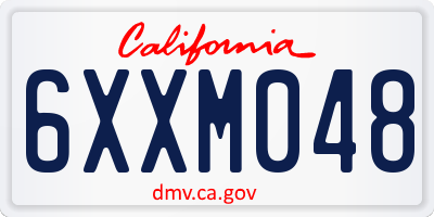 CA license plate 6XXM048