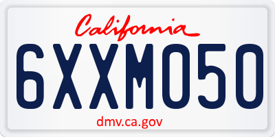 CA license plate 6XXM050