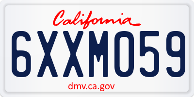 CA license plate 6XXM059