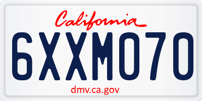 CA license plate 6XXM070