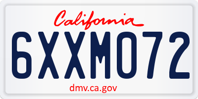 CA license plate 6XXM072