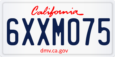 CA license plate 6XXM075