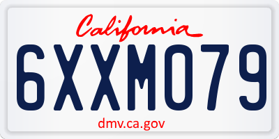 CA license plate 6XXM079