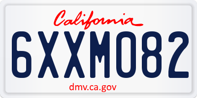 CA license plate 6XXM082