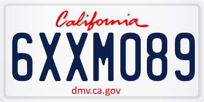 CA license plate 6XXM089