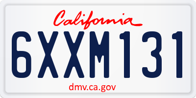 CA license plate 6XXM131