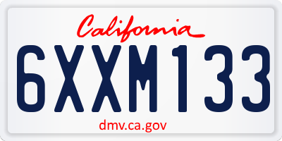 CA license plate 6XXM133