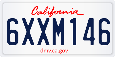 CA license plate 6XXM146