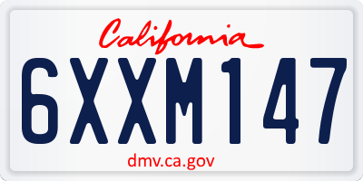 CA license plate 6XXM147