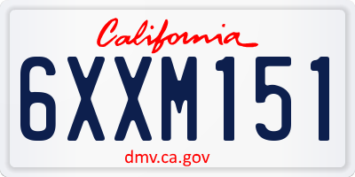 CA license plate 6XXM151
