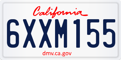 CA license plate 6XXM155