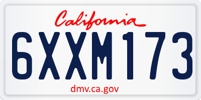 CA license plate 6XXM173