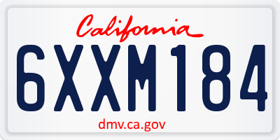 CA license plate 6XXM184