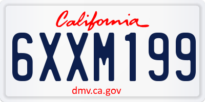 CA license plate 6XXM199