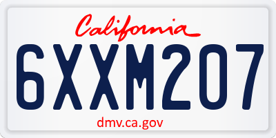 CA license plate 6XXM207