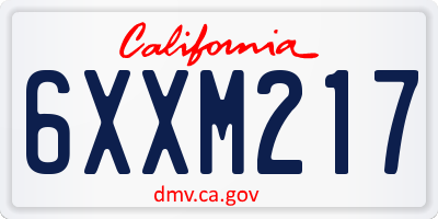 CA license plate 6XXM217