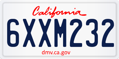 CA license plate 6XXM232