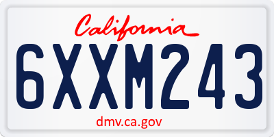 CA license plate 6XXM243