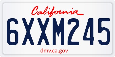 CA license plate 6XXM245