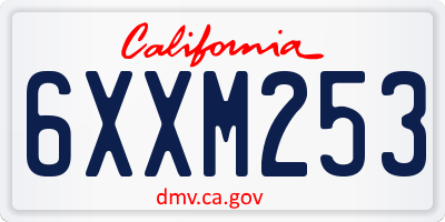 CA license plate 6XXM253