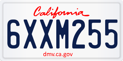 CA license plate 6XXM255