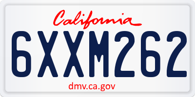 CA license plate 6XXM262