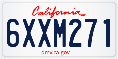 CA license plate 6XXM271