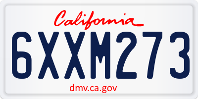 CA license plate 6XXM273