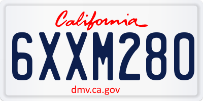 CA license plate 6XXM280