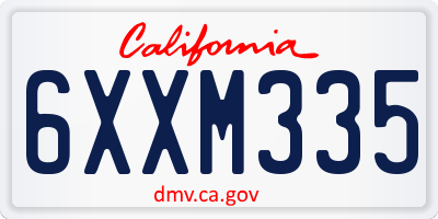 CA license plate 6XXM335