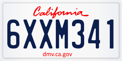 CA license plate 6XXM341