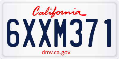 CA license plate 6XXM371