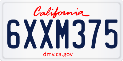 CA license plate 6XXM375