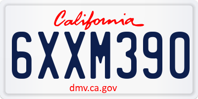 CA license plate 6XXM390