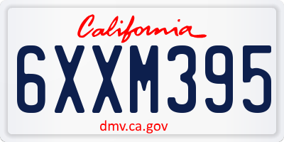 CA license plate 6XXM395