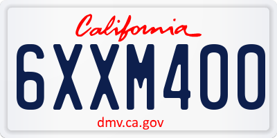 CA license plate 6XXM400